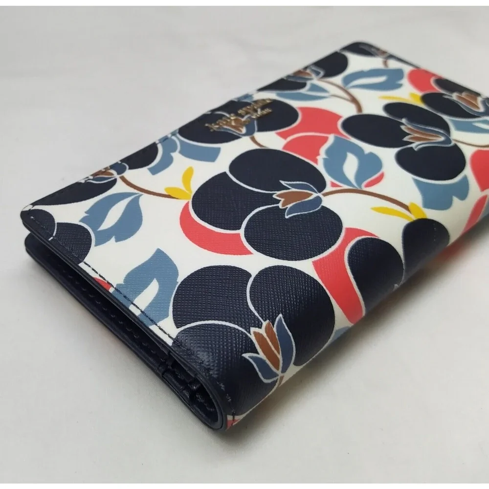 Kate Spade New York Multicolor Leather Floral Credit Card Bifold Wallet - NWoT